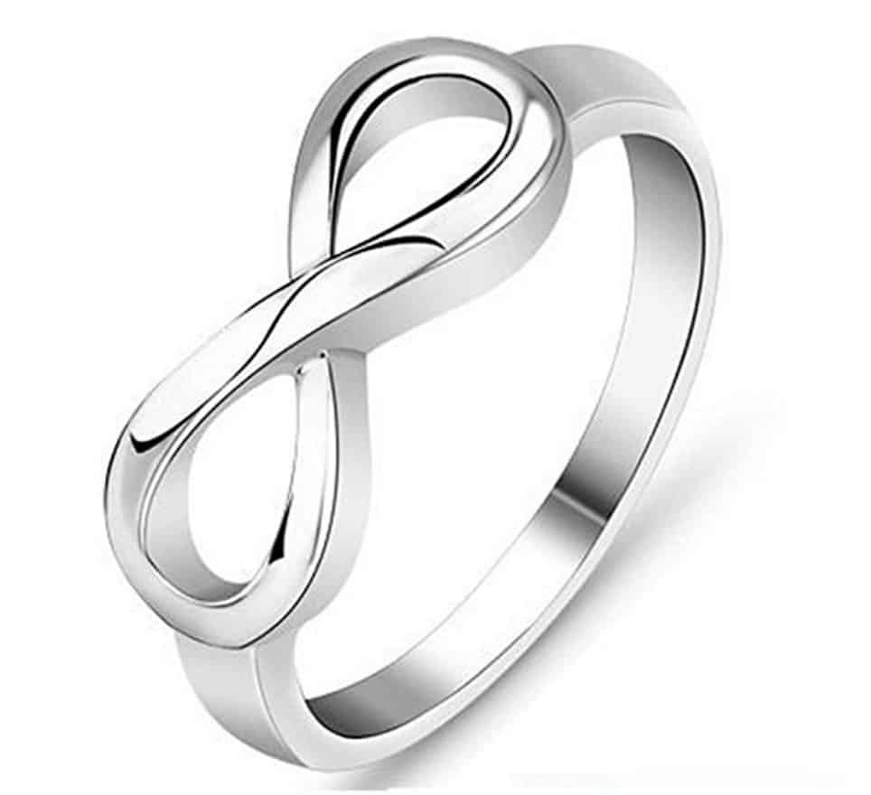 Silver Stainless Steel Infinity Symbol Wedding Band Engagement Rings