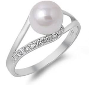 Fresh Water Pearl & Cubic Zirconia - colour of pearls