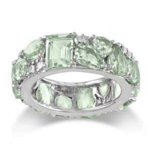 Miadora Sterling Silver Green Amethyst Ring