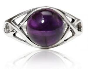 amethyst celtic knot triquetra trinity knot ring