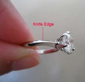 diamond engagement ring knife edge mounting