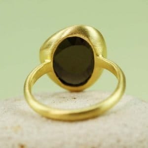 gold table smoky quartz ring