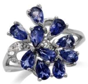 iolite engagement rings cluster ring