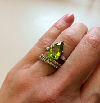 peridot engagement ring