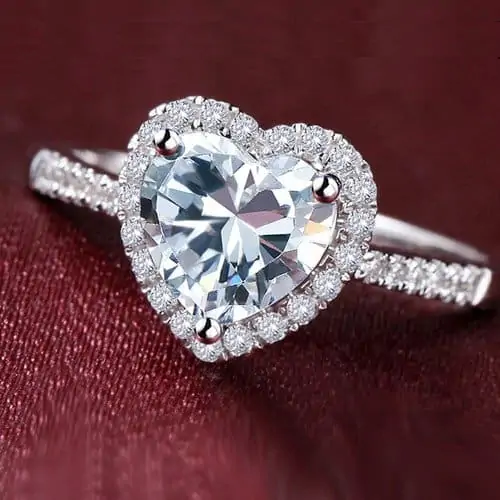 1.8 ct heart cut holo style engagement ring