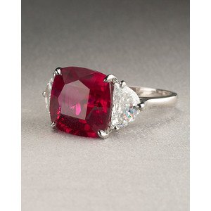 cushion cut ruby ring