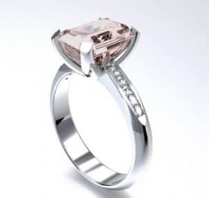 morganite engagement ring white gold emerald cut morganite