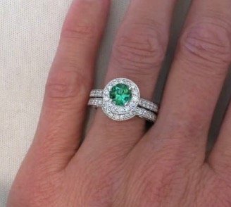 seafoam tourmaline wedding rings with wedding band