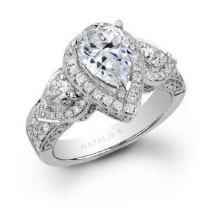 nataliek 14k white gold pear shaped diamond engagement ring