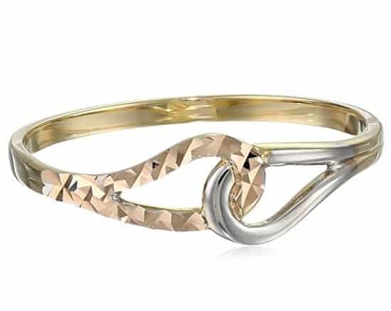 14k gold tri color link ring size 7