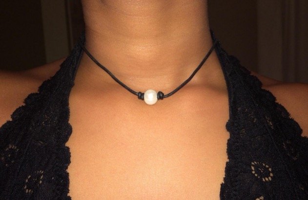 single pearl necklace for women handmade leather choker jewelry review