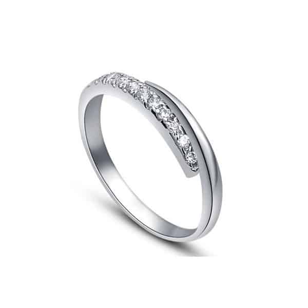 25 carat diamond wedding band on 10k white gold