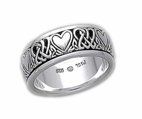 sterling silver celtic heart knot spinner ring