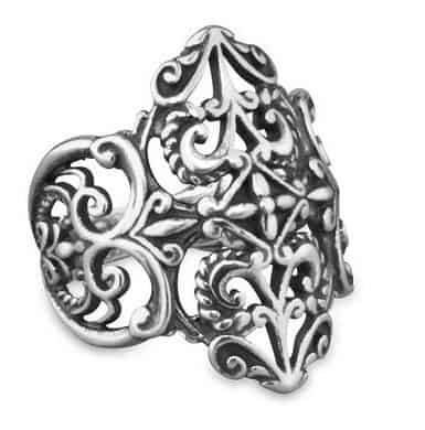 sterling silver vintage heart ring