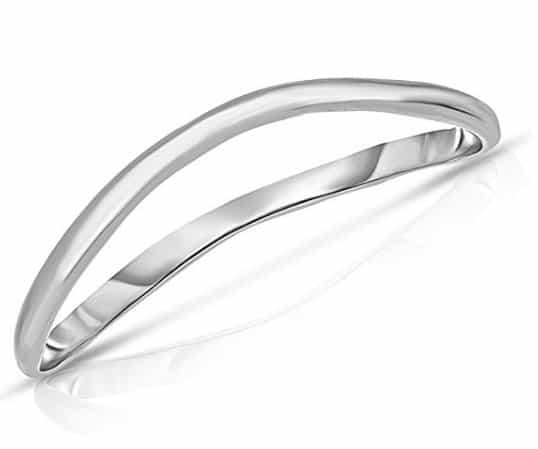 Thin Comfort Fit Curved Wave Thumb Ring 