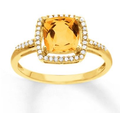 citrine ring diamonds yellow gold