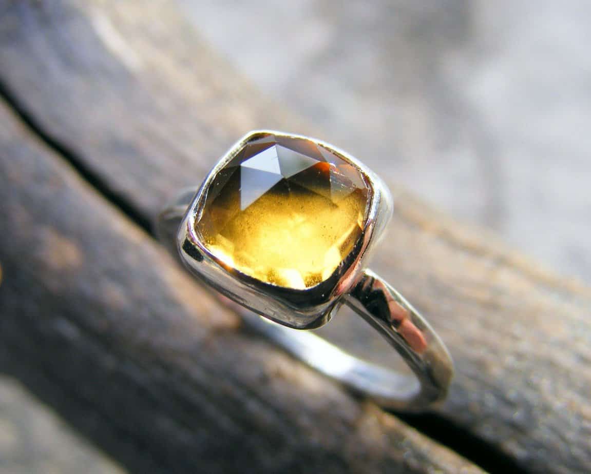 citrine sterling silver stacking ring