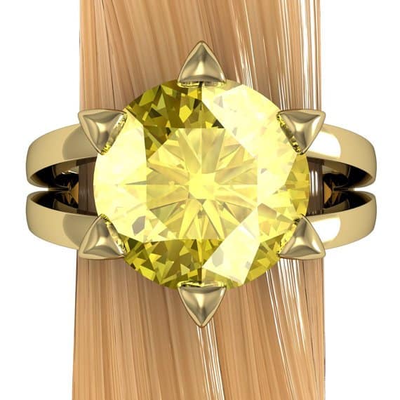 heliodor ring in 14k yellow gold sun ring