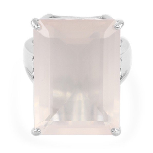 rose quartz gents silver ring