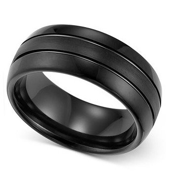 triton mens ring 8mm black tungsten 3 row wedding band