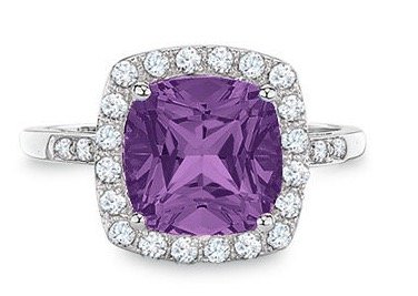 cushion cut amethyst ring