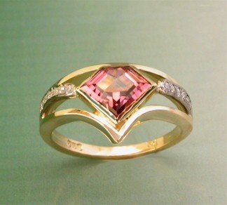 peach tourmaline ring