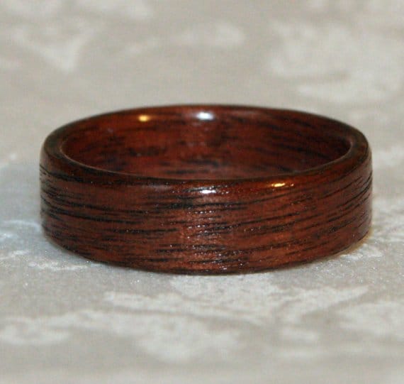 walnut wedding ring custom black