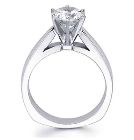 14k round diamond cathedral set solitaire engagement ring