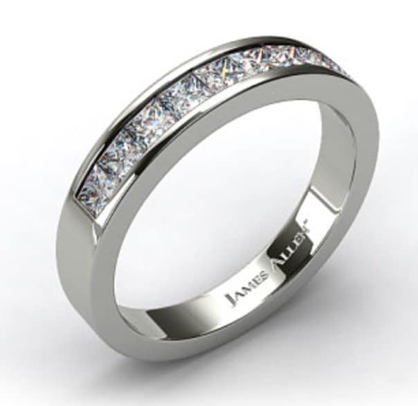 14k white gold 0 54ct channel set diamond wedding ring