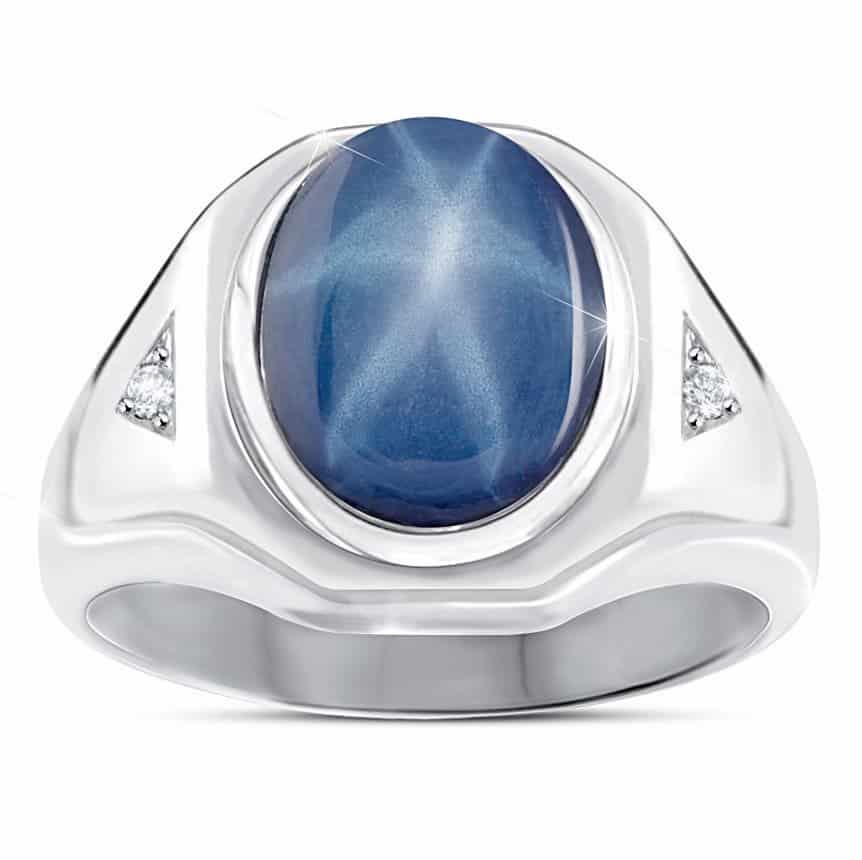 star sapphire mens ring