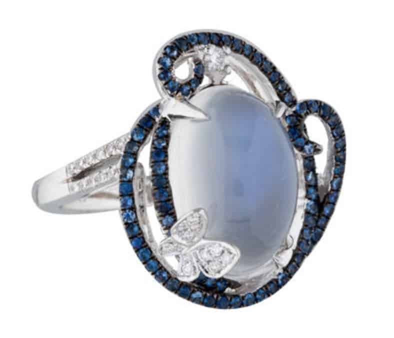 moonstone and sapphire ring