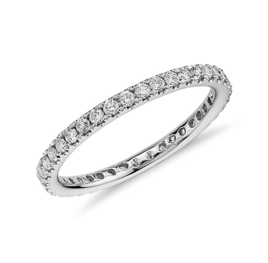 Unique Wedding Bands For Him And Her - riviera pave diamond eternity ring