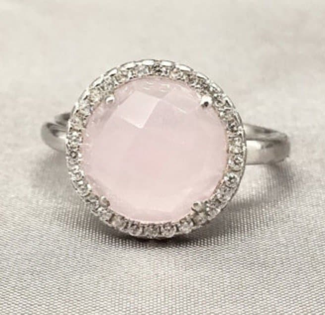 Rose Quartz gemstone engagement ring