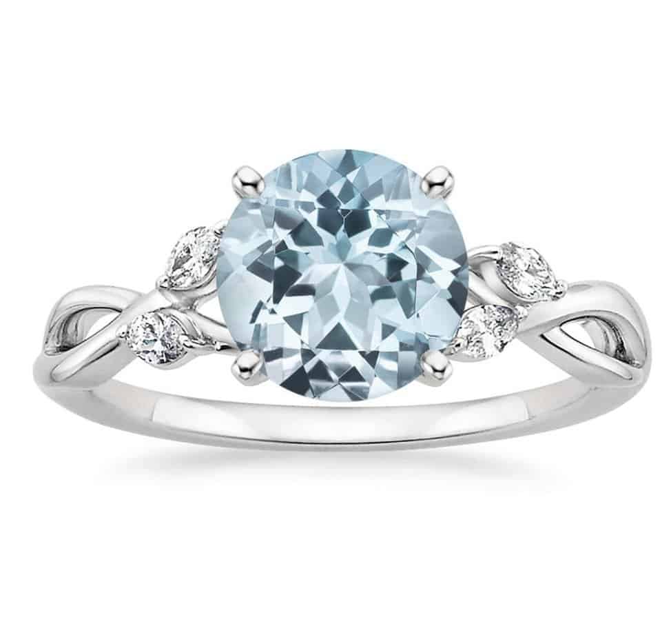 gemstone engagement ring aquamarine