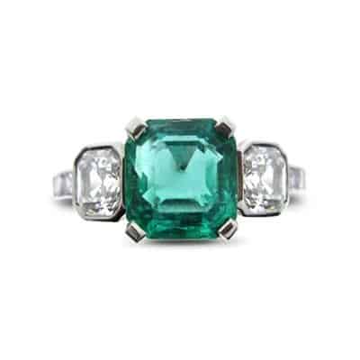 asscher cut emerald ring