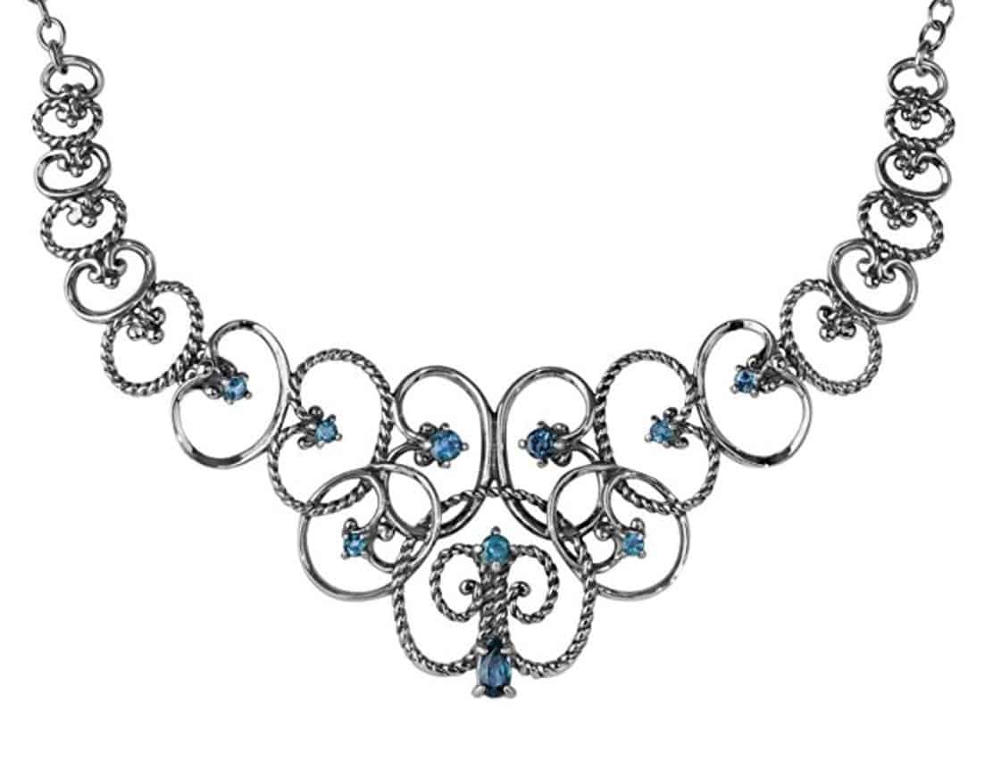 Carolyn Pollack Sterling Silver London Blue Topaz Statement Necklace