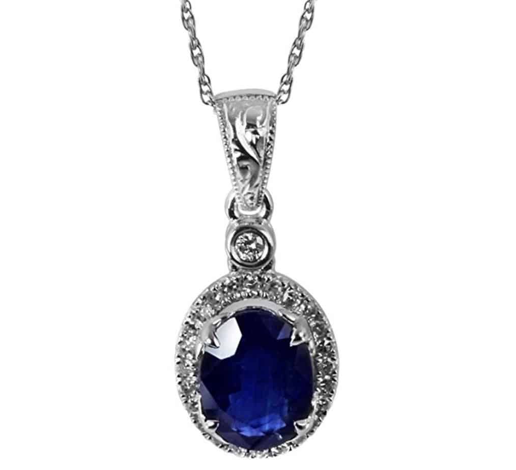 blue sapphire pendant price