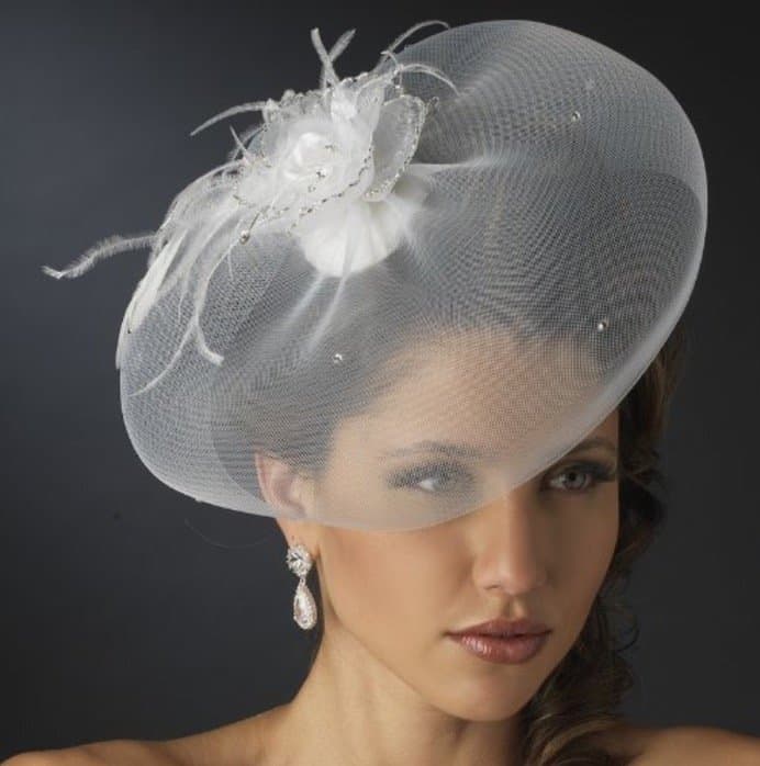 Chic Visor Bridal Cocktail Hat Comb & Wedding Veil Fascinator