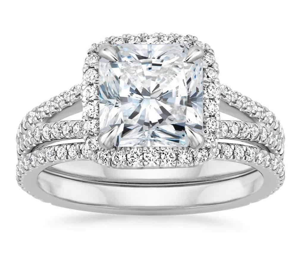 FORTUNA DIAMOND MATCHED SET WITH 0.75 CARAT RADIANT DIAMOND