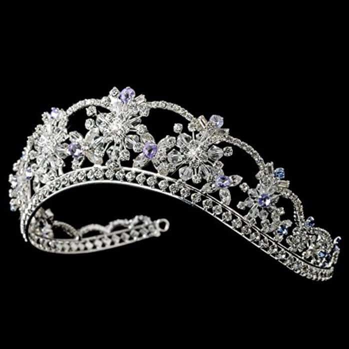 Nicole Swarovski Crystal Light Blue & Amethyst Wedding Bridal Tiara