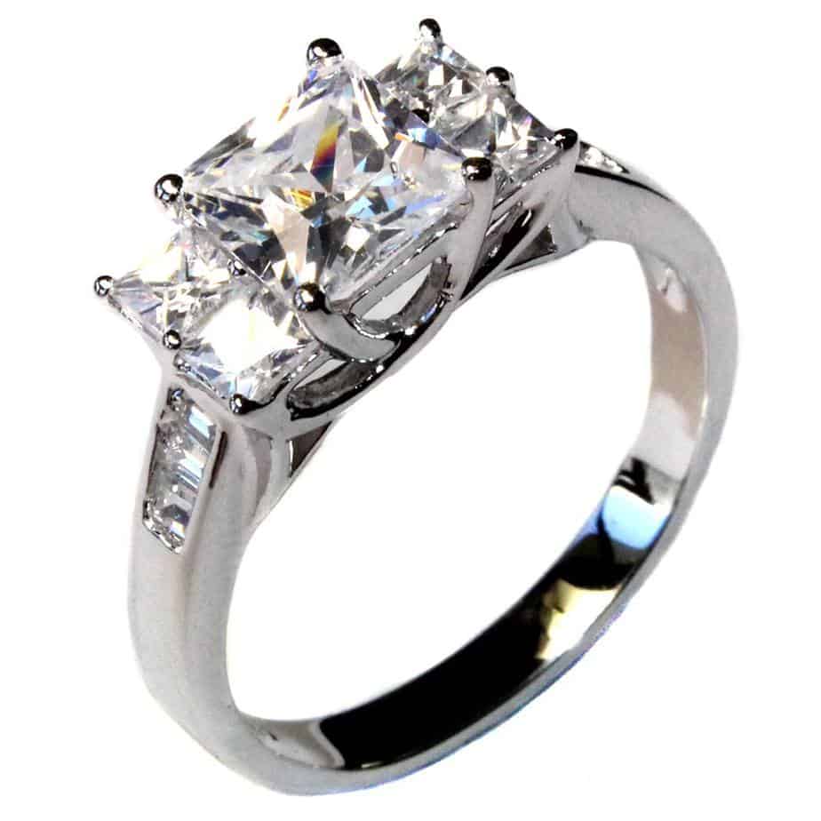 5 Stone Princess Cut Diamond Promise Ring