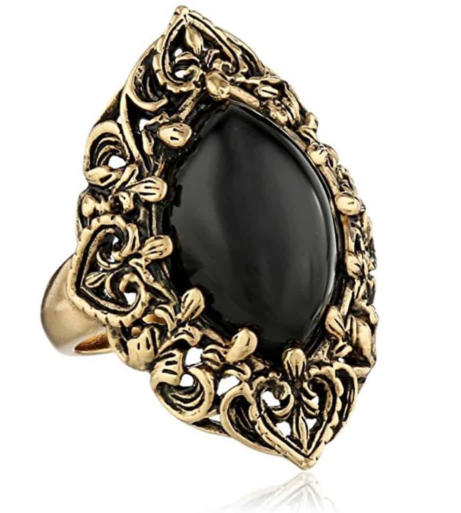 Barse Guinevere Ornate Onyx Ring