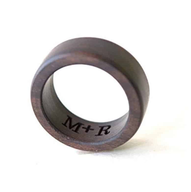 Ebony Wood Ring, Mens Wedding