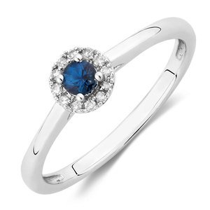 sapphire and diamond promise ring