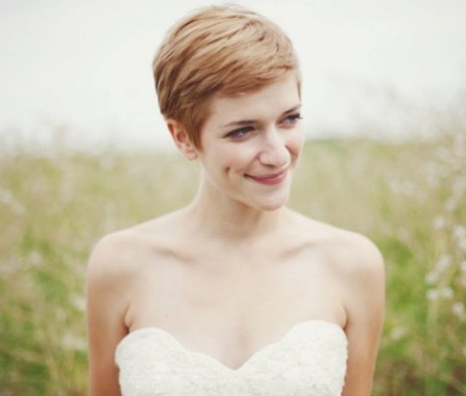 brides with very short hair on your wedding day