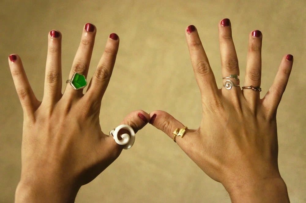 green seaglass ring