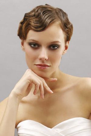 short hair bride finger waves