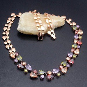 simulated morganite necklace