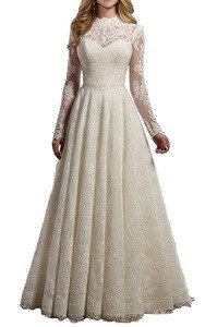 Mella Women's A-Line Long Sleeves Lace Wedding Dresses 2017 for Bride Women Formal review