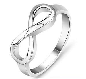 Silver Stainless Steel Infinity Symbol Wedding Band Engagement Rings